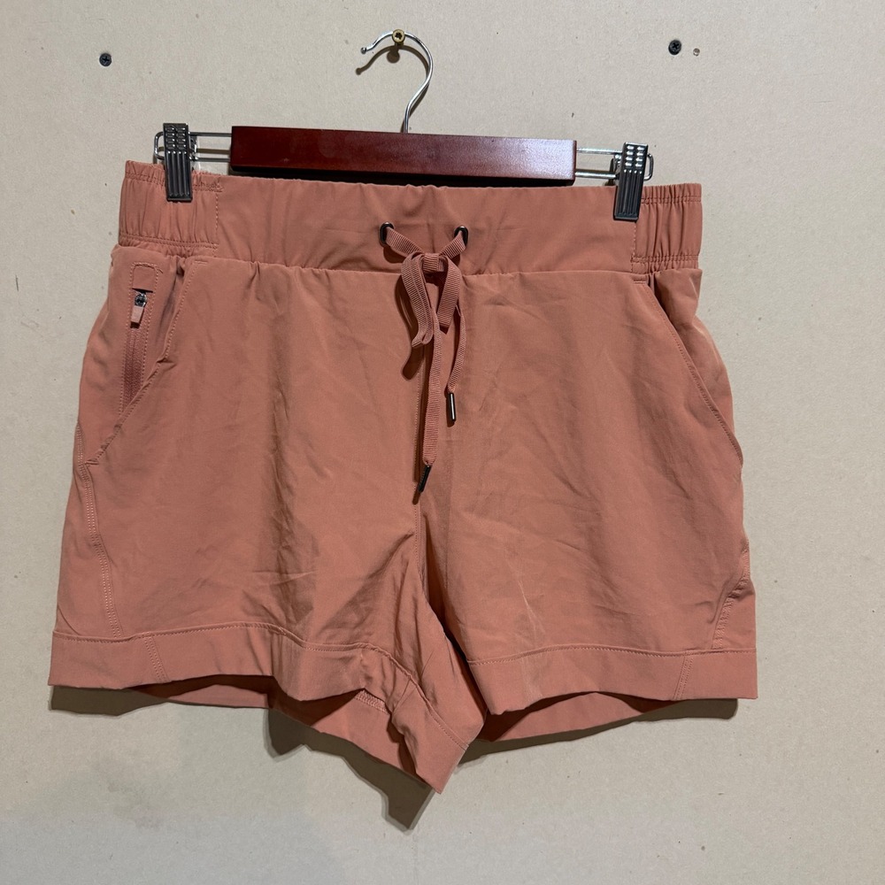 Freely Womens Athletic Shorts Peach Drawstring Pockets Size Medium